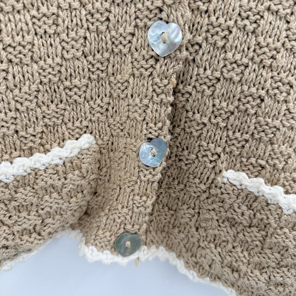 Vintage Joan Hayman Hand Knitted Sweater Vest Cottagecore Heart Buttons Small - Picture 4 of 6
